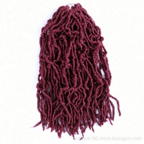 MYZYR 18inch Boho Messy Goddess Faux Locs Crochet Braids Hair Bohemian With Curls End Synthetic Ombre Braiding Hair Extension
